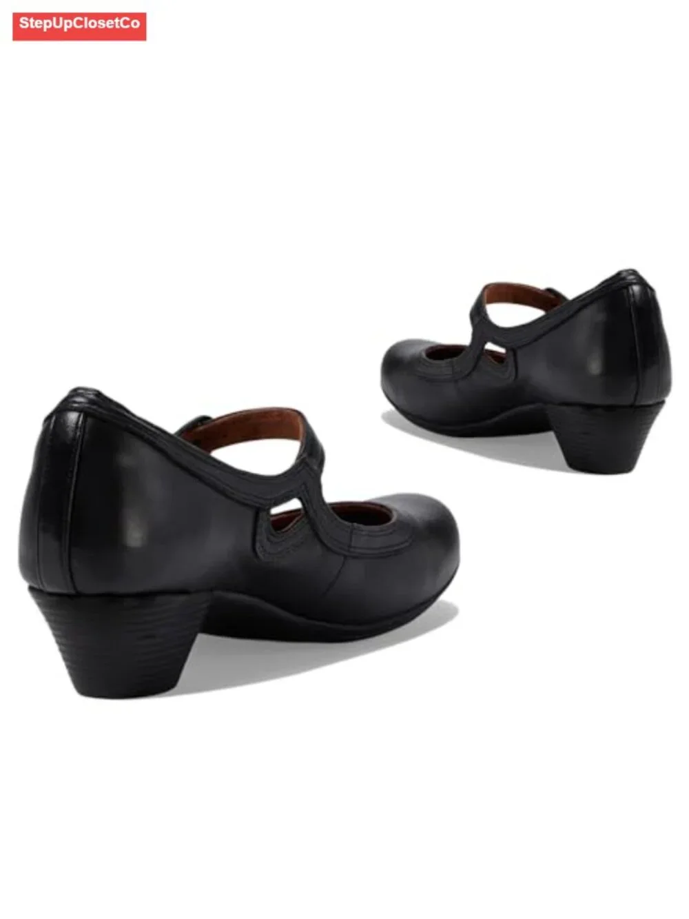 Women Retro Chunky Heel Mary Jane Shoes Round Toe Ankle Strap Dress Pumps 2